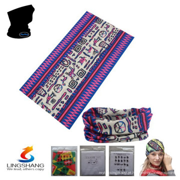 LSB-033 Ningbo Lingshang 100% poliéster pescoço tubo multifuncional personalizado bandana sem costura